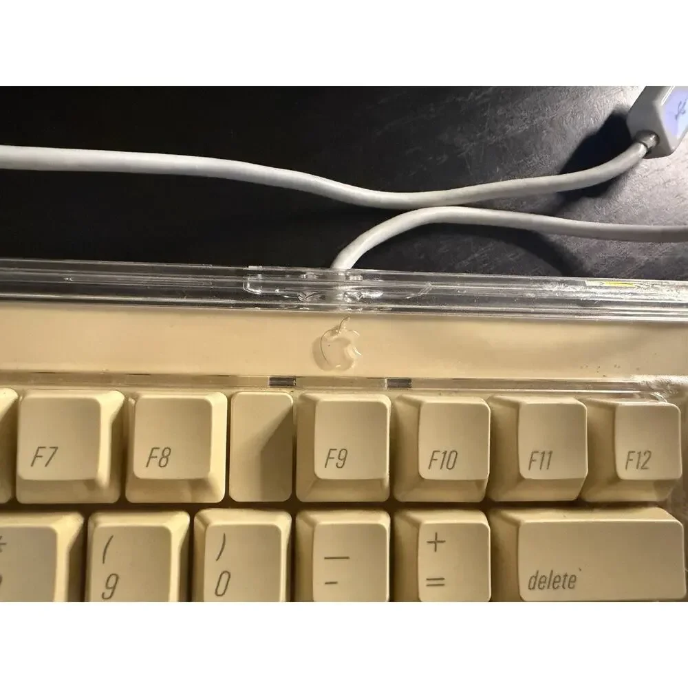 Vintage Apple M7803 Pro USB Wired Keyboard Clear White Tested and Working